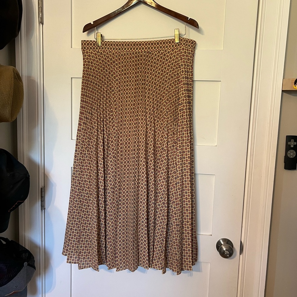 Retro Brown Printed Circle Skirt